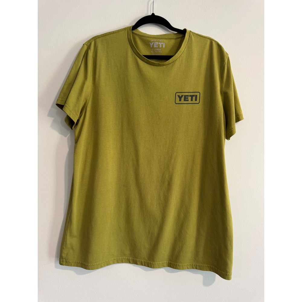 YETI Built‎ For The Wild Graphic T-Shirt Mens XL Green Short Sleeve Logo